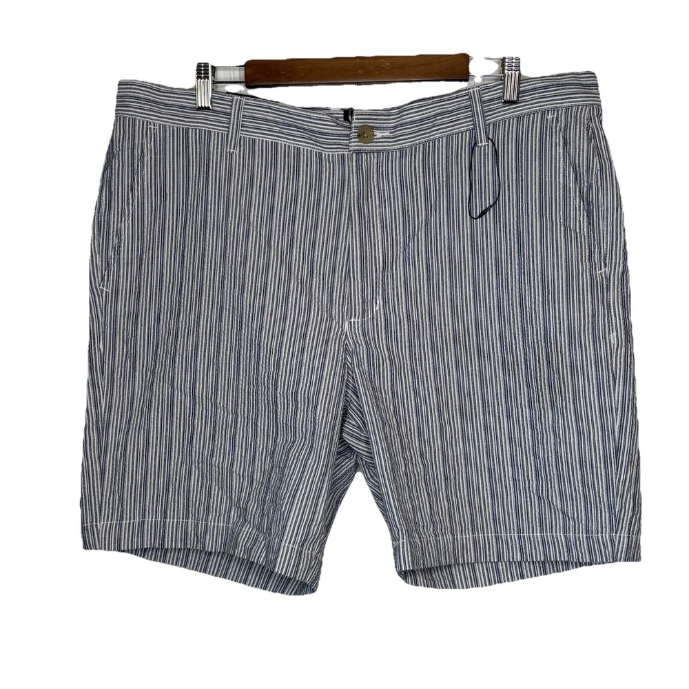 Ben Sherman Shorts‎ Mens 38 Blue White Stripe Seersucker Preppy Beach Resort NWT